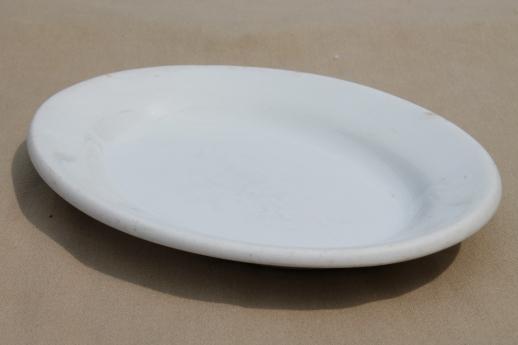 photo of antique English ironstone china platter collection, large & small oval platters #9