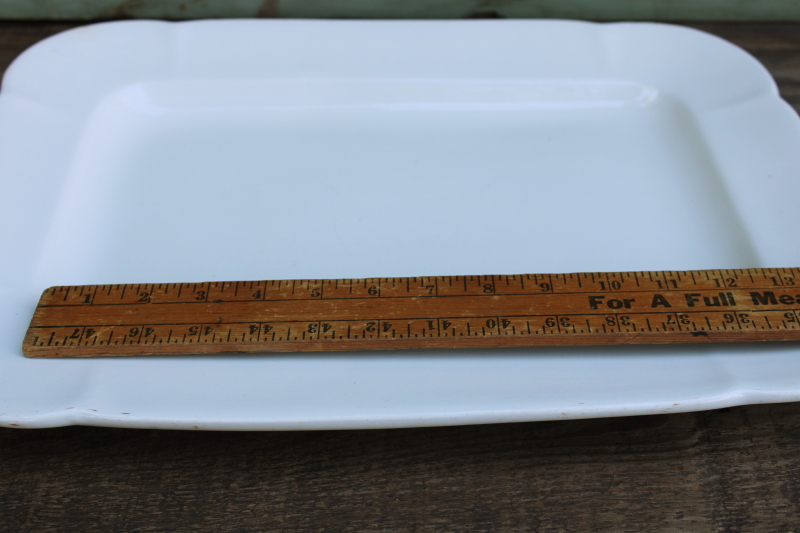 photo of antique English ironstone china platter, huge roast meat dish or serving tray, chunky white ironstone #5