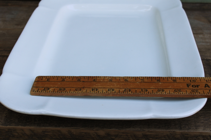 photo of antique English ironstone china platter, huge roast meat dish or serving tray, chunky white ironstone #6