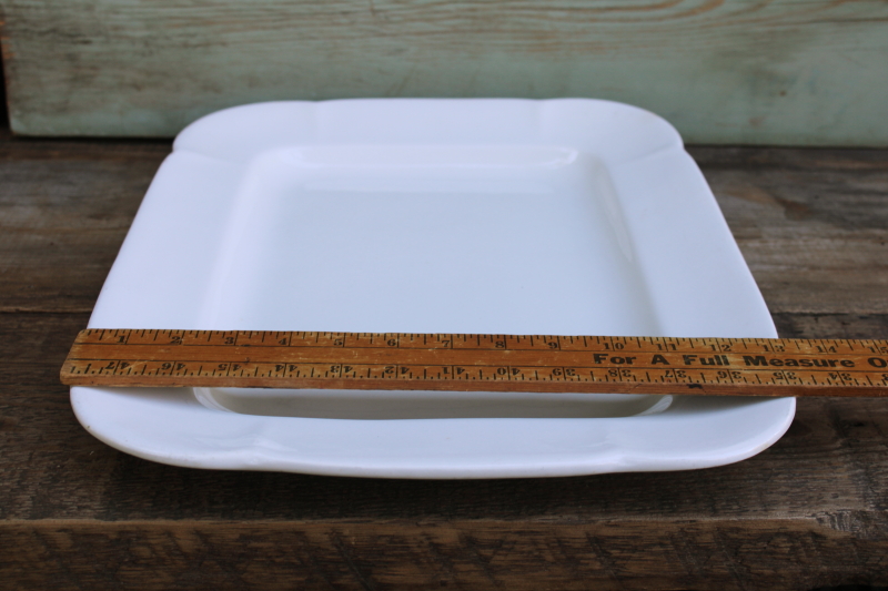 photo of antique English ironstone china platter, huge roast meat dish or serving tray, chunky white ironstone #7