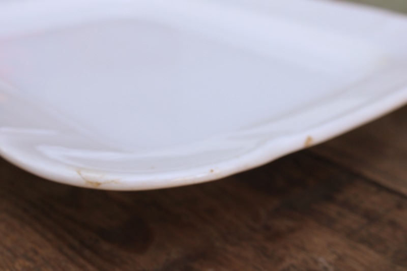 photo of antique English ironstone china platter, huge roast meat dish or serving tray, chunky white ironstone #8