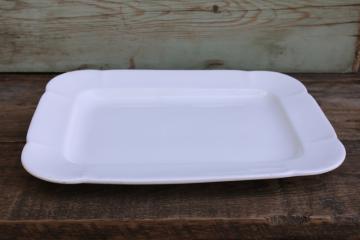 antique English ironstone china platter, huge roast meat dish or serving tray, chunky white ironstone 