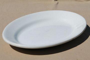 catalog photo of antique English white ironstone platter, 1800s vintage Staffordshire stone china