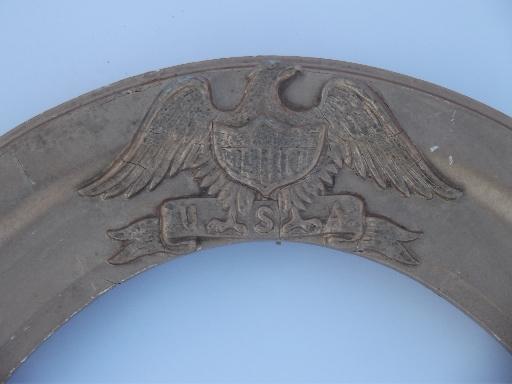 photo of antique Federal eagle and flag frame for solider's photo, WWI vintage #2