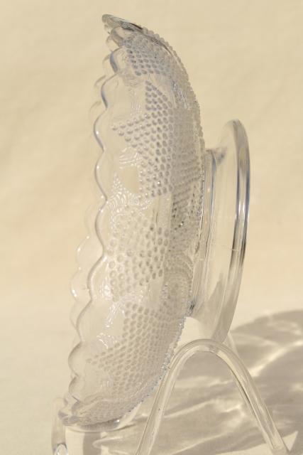 photo of antique Fenton glass bowl, Beaded Stars & Swag EAPG clear pressed glass, star pattern #4