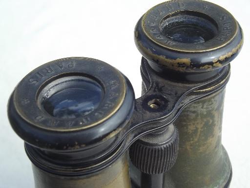 photo of antique French field glasses, Marchand Paris binoculars steampunk vintage #7