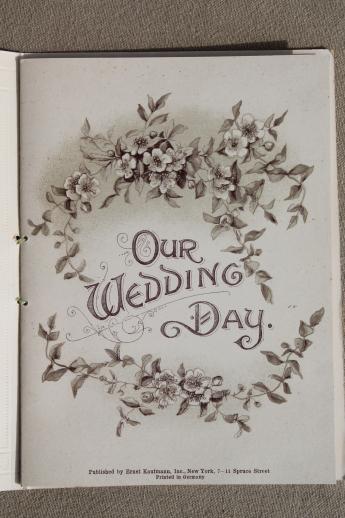 photo of antique German litho print Wedding Day record memory book w/ lovely old graphics #2