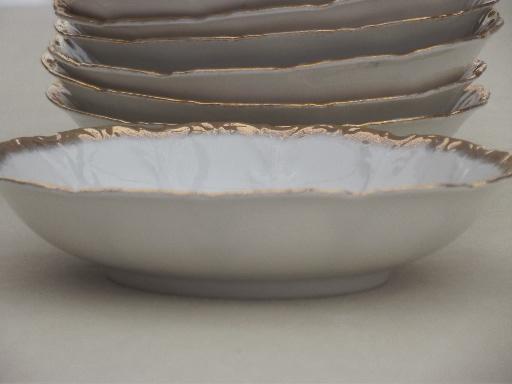 photo of antique German porcelain fruit bowls, vintage roses pattern china Made in Germany #2