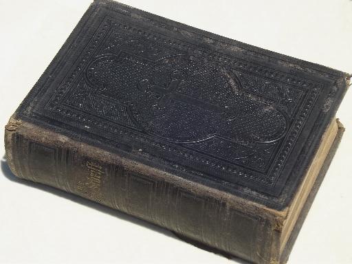 photo of antique German religious books w/ beautiful old gold lettered bindings #3