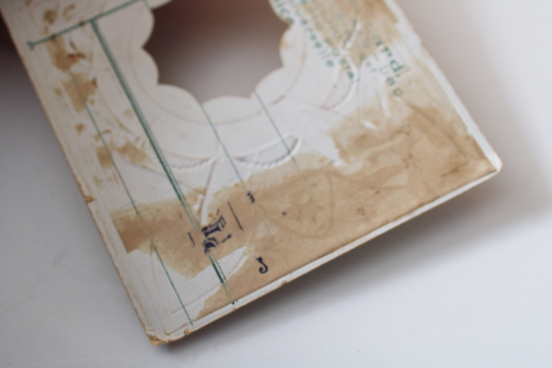 photo of antique Germany paper postcard w/ cutout, vintage ephemera Civil War commemoration red & blue ribbon print #5