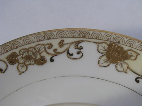 photo of antique Hand Painted Nippon mark, early 1900s vintage china server w/ gold moriage #3