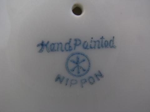 photo of antique Hand Painted Nippon mark, early 1900s vintage china server w/ gold moriage #4