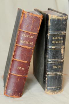 catalog photo of antique Harper's & Century magazines, bound magazine issues 1880s 1890s