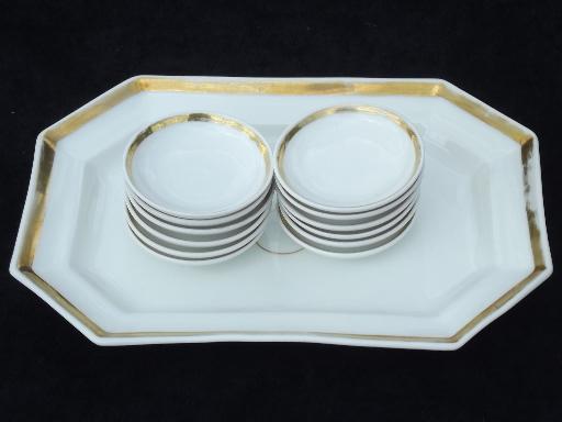 photo of antique Haviland Limoges bread and butter set, tray and 12 individual plates #1