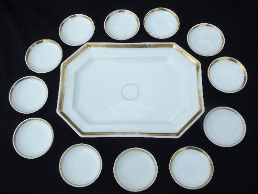 photo of antique Haviland Limoges bread and butter set, tray and 12 individual plates #2