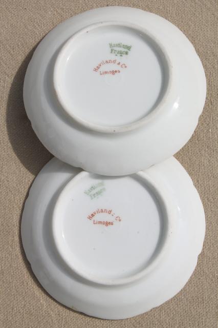 photo of antique Haviland Limoges china butter pats & crescent shape side plates plates for 12 #3