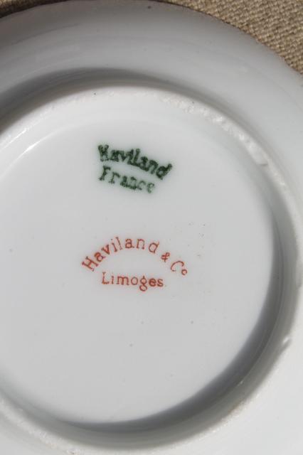 photo of antique Haviland Limoges china butter pats & crescent shape side plates plates for 12 #4