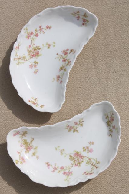 photo of antique Haviland Limoges china butter pats & crescent shape side plates plates for 12 #7