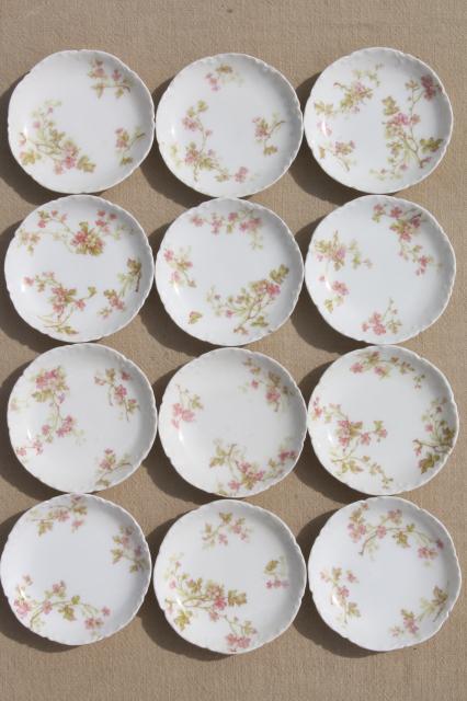 photo of antique Haviland Limoges china butter pats & crescent shape side plates plates for 12 #12