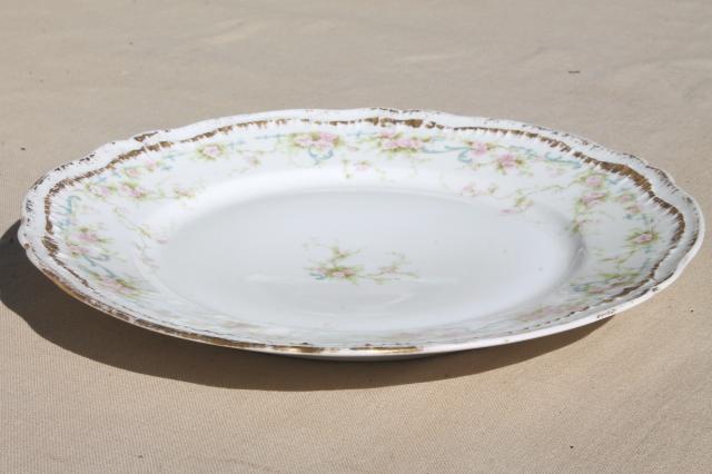 photo of antique Haviland Limoges china dinner or luncheon plates for 12 pink daisy marguerite floral #8