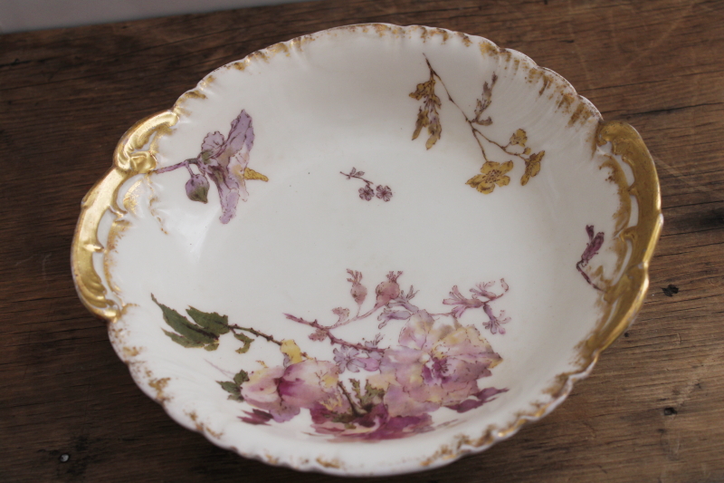 photo of antique Haviland Limoges china, large ornate bowl Charles Field Haviland CFH CDM  #1