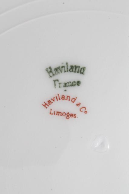 photo of antique Haviland Limoges china plates for 12, complete set luncheon plates, salad, bread plates #2