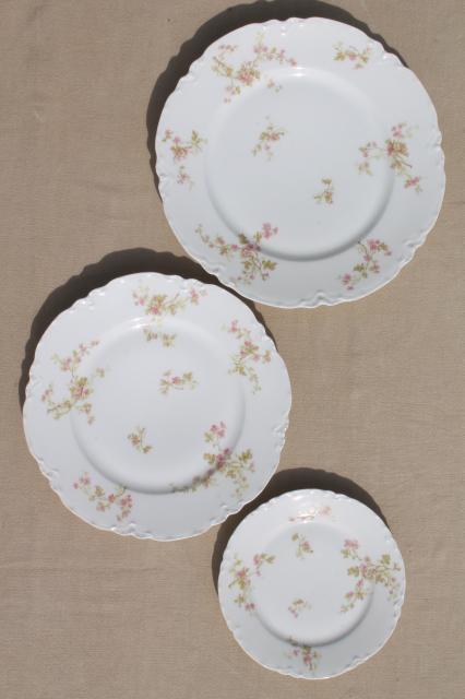 photo of antique Haviland Limoges china plates for 12, complete set luncheon plates, salad, bread plates #6