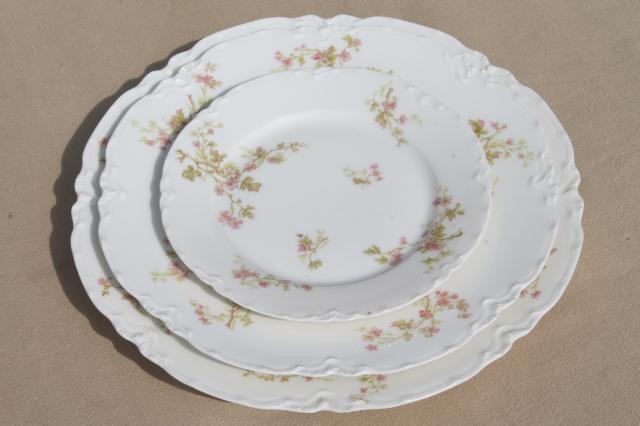 photo of antique Haviland Limoges china plates for 12, complete set luncheon plates, salad, bread plates #7