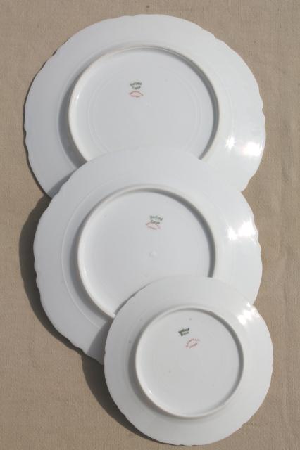 photo of antique Haviland Limoges china plates for 12, complete set luncheon plates, salad, bread plates #11