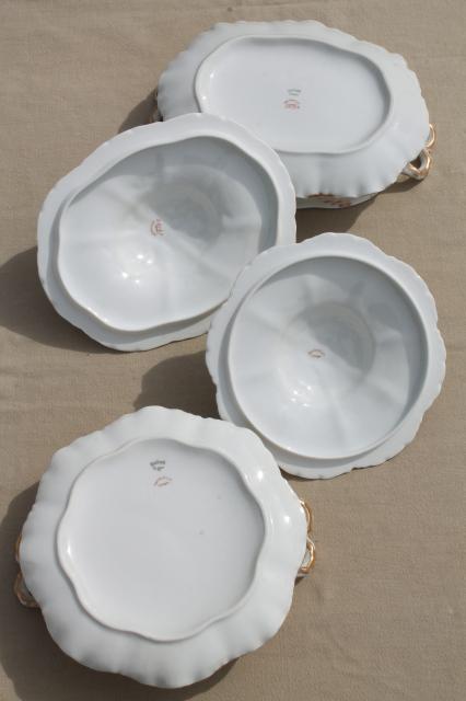 photo of antique Haviland Limoges china serving pieces, tureen, covered bowl, platter etc. #7