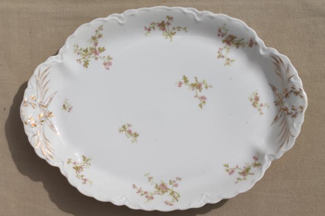 photo of antique Haviland Limoges china serving pieces, tureen, covered bowl, platter etc. #10