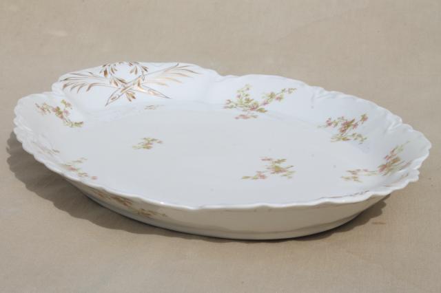 photo of antique Haviland Limoges china serving pieces, tureen, covered bowl, platter etc. #13