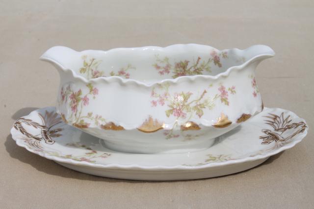 photo of antique Haviland Limoges china serving pieces, tureen, covered bowl, platter etc. #14