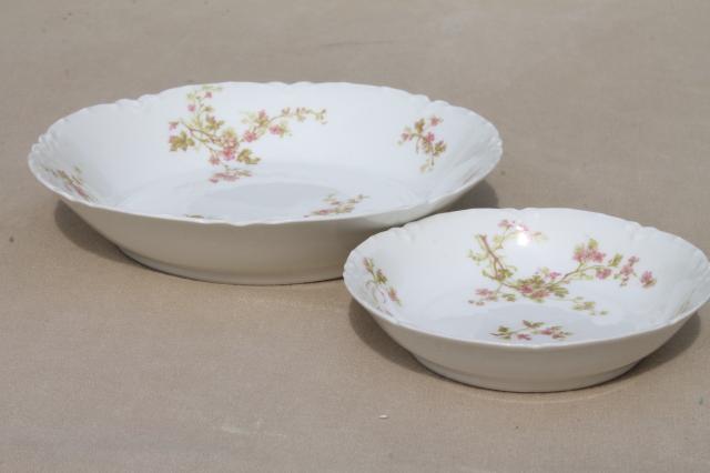 photo of antique Haviland Limoges china soup bowls & dessert bowl fruit / sauce dishes #5