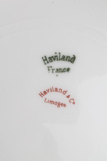 photo of antique Haviland Limoges china soup bowls & dessert bowl fruit / sauce dishes #7