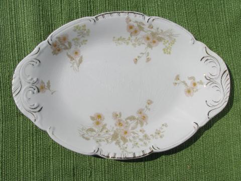 photo of antique Henry Alcock - England china platters, marguerite daisy floral #2