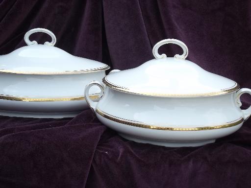 photo of antique Homer Laughlin Genesee china tureens or covered serving bowls #1