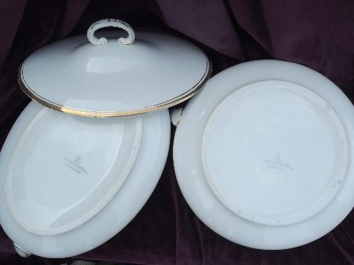 photo of antique Homer Laughlin Genesee china tureens or covered serving bowls #9