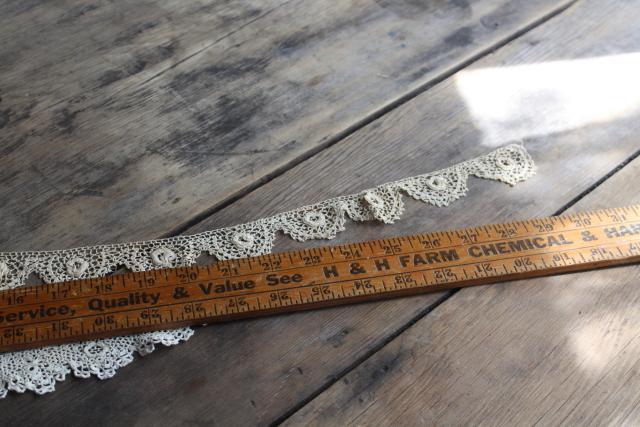 photo of antique Irish crochet lace sewing trims, dress collars & lace edgings early 1900s vintage #2