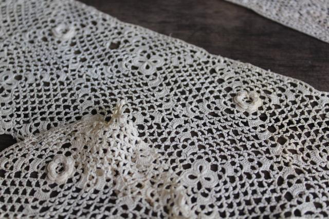 photo of antique Irish crochet lace sewing trims, dress collars & lace edgings early 1900s vintage #5