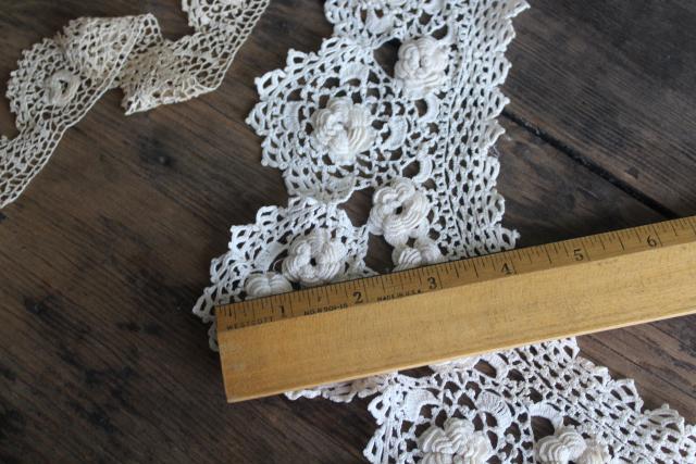 photo of antique Irish crochet lace sewing trims, dress collars & lace edgings early 1900s vintage #7