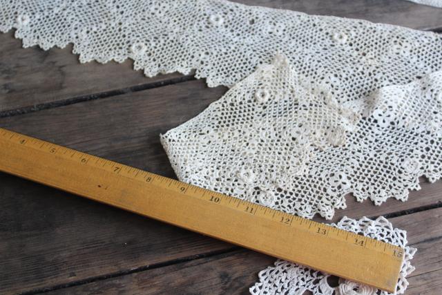 photo of antique Irish crochet lace sewing trims, dress collars & lace edgings early 1900s vintage #8