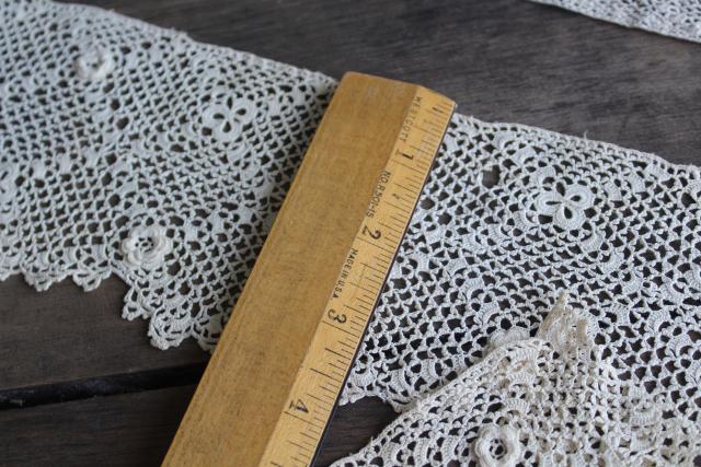 photo of antique Irish crochet lace sewing trims, dress collars & lace edgings early 1900s vintage #9