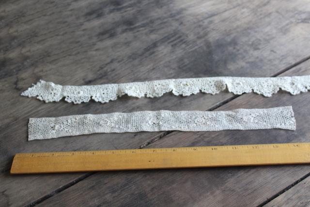 photo of antique Irish crochet lace sewing trims, dress collars & lace edgings early 1900s vintage #10