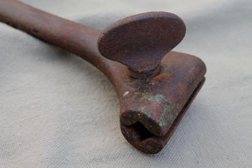 photo of antique John S Fray bit brace drill w/ rosewood handle, late 1800s vintage hand tool #7