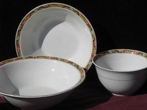 photo of antique Johnson Bros china for 6, oriental floral on mustard gold #3