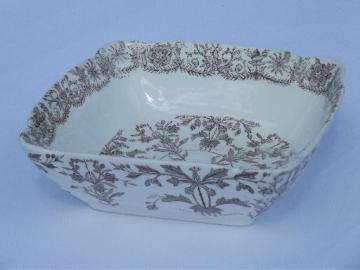 catalog photo of antique Lahore transferware square serving bowl, T&R Boote England