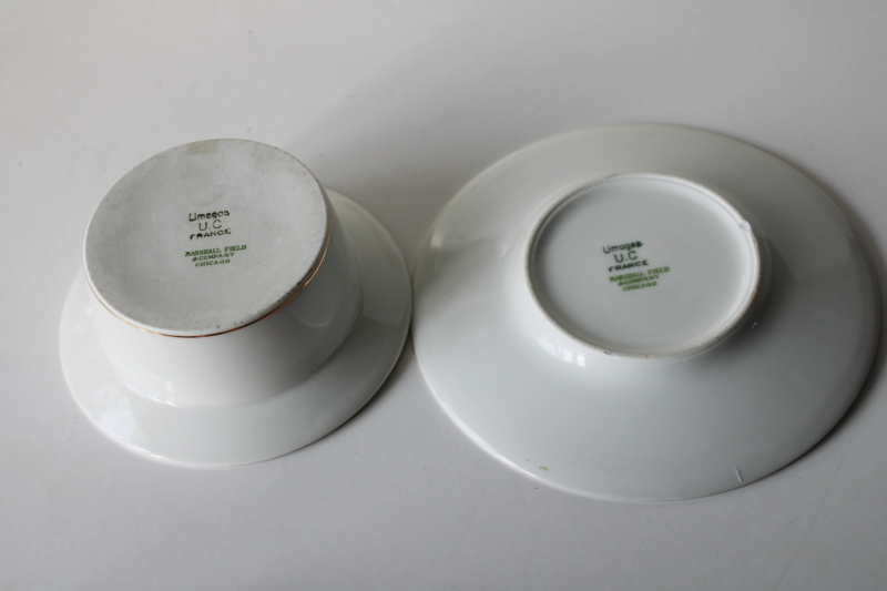 photo of antique Limoges France Union Ceramique porcelain sauce or mayonnaise dish w/ plate  #6