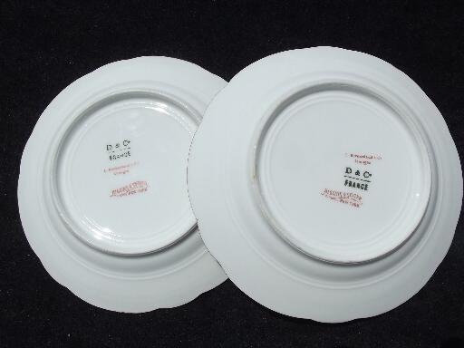 photo of antique Limoges china bread plates and butter pats, white w/ gold S monogram #5