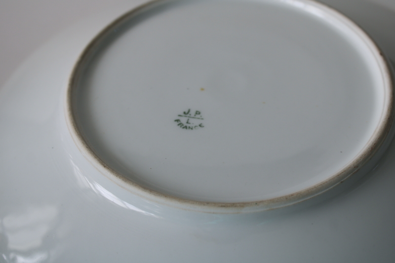 photo of antique Limoges china hand painted plate, brown bunnies border early 1900s vintage #6